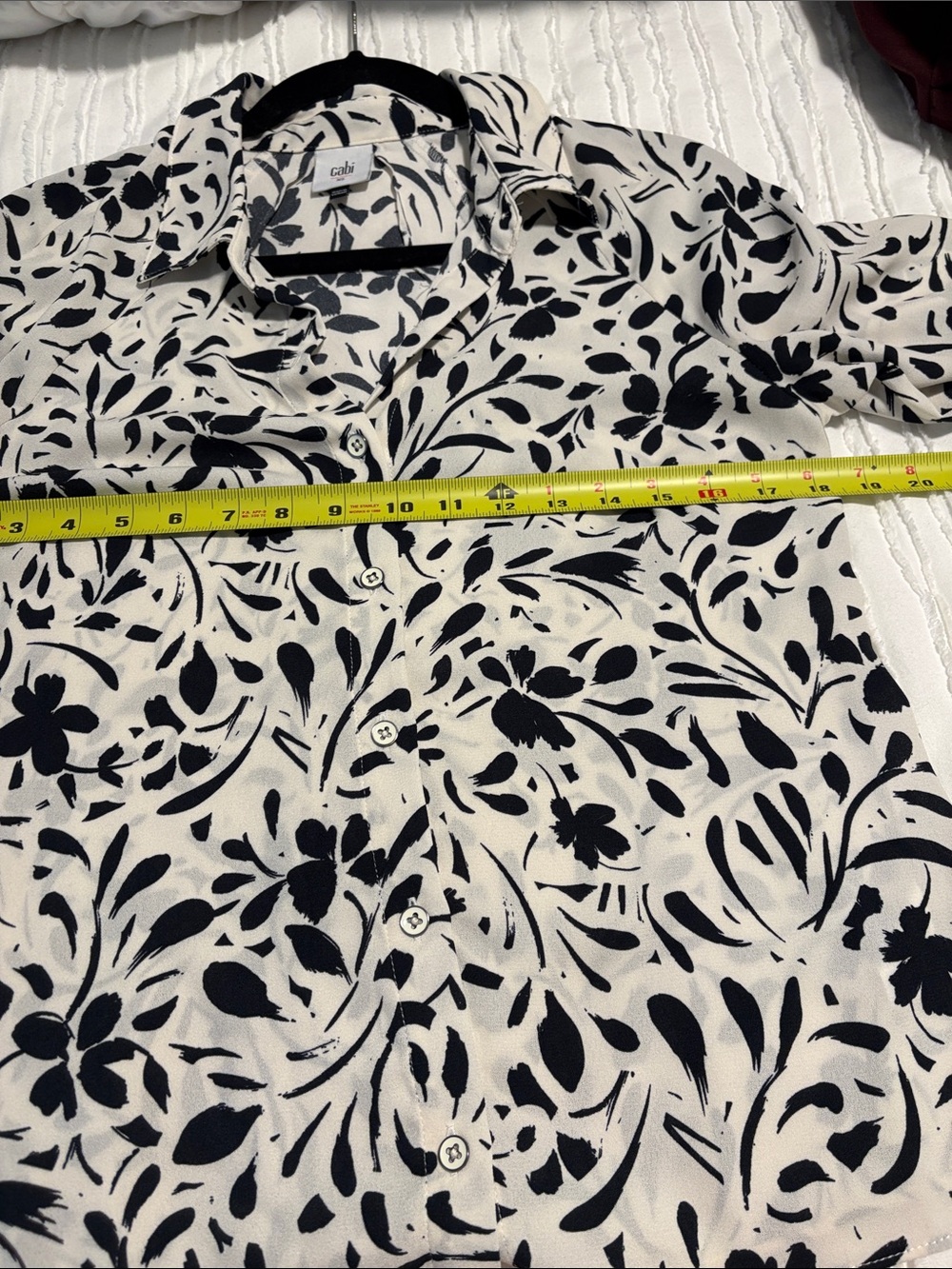 CAbi Quintessential Black and White Floral Button-Down Blouse - Picture 6 of 10